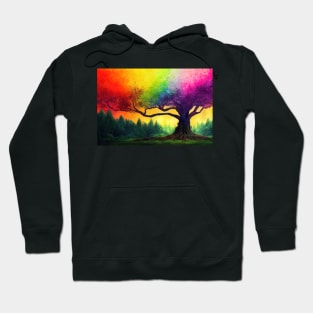 Colorful rainbow big tree Hoodie